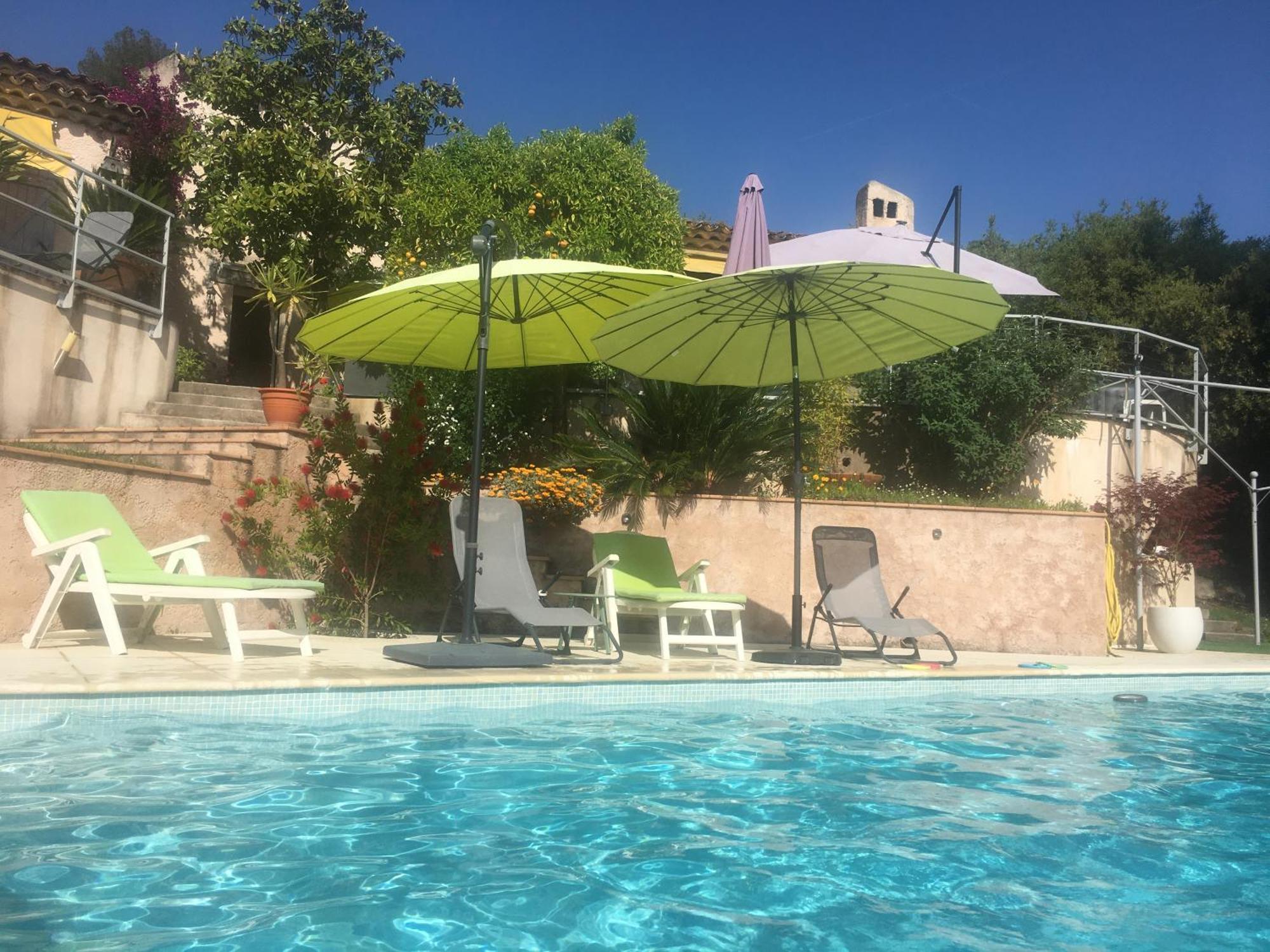 Studio Chez Charles Et Marie, Independant De La Maison, Acces Piscine, Tres Calme, Roquefort Les Pins Eksteriør billede